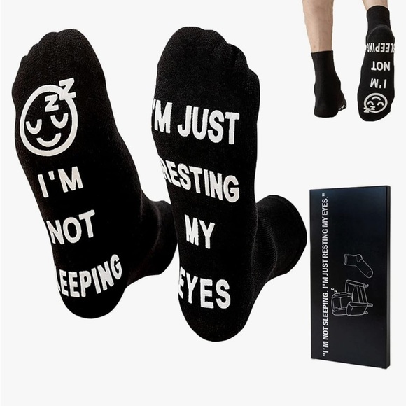 NWT Novelty Socks “I’m not sleeping I’m just resting my eyes” - Picture 1 of 5